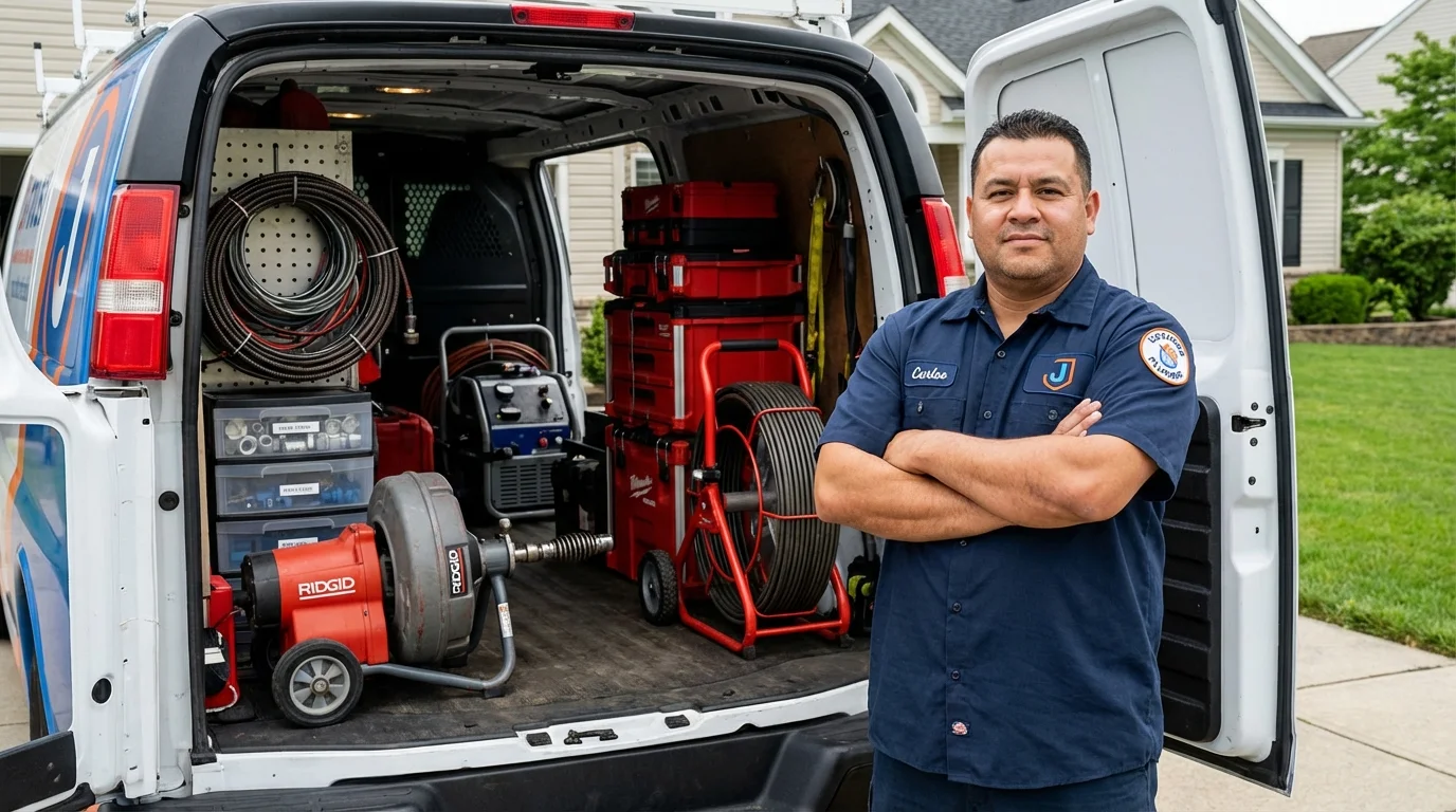 Professional drain cleaning equipment and Johns Plumbing LLC plumber in Alamo